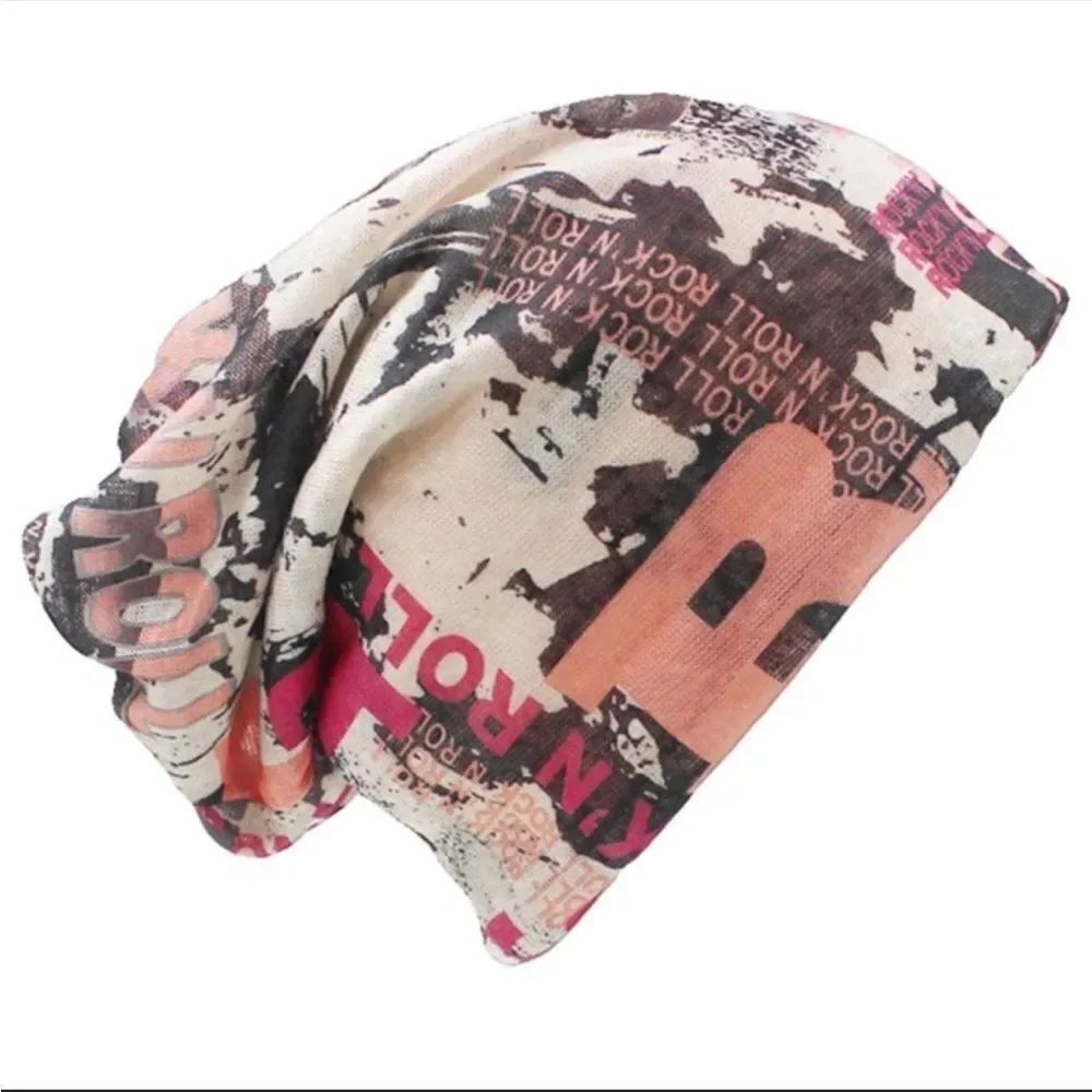 Graphic Jersey Beanie Hat Neck Gaiter Face Mask, Wrap NWT